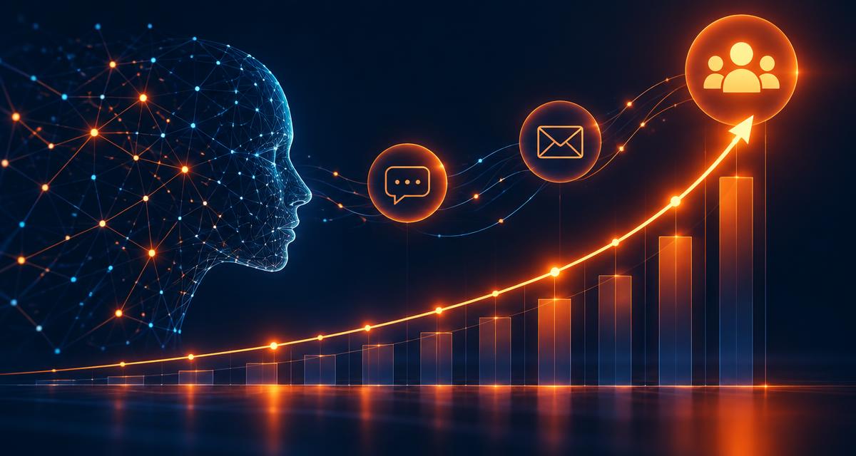 Abstract graphic of AI-driven growth in customer experience metrics