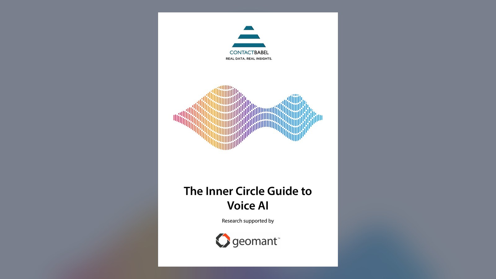 Cover of The Inner Circle Guide to Voice AI by ContactBabel, supported by Geomant